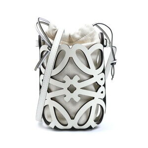 LOEWE Anagram Cutout Pocket Shoulder Bag White